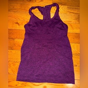 lululemon athletica Purple Racerback waist length logo tank